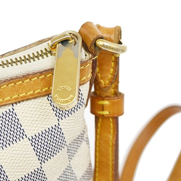 LOUIS VUITTON Siracusa PM Shoulder Bag Damier Azur Leather White N41113 12AA089 - Picture 8 of 15